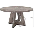 Okak Farmhouse Wood Large Round Dining Table with Cross Base,Wooden Kitchen Dinner Table for Dining Room,Breakfast Nook