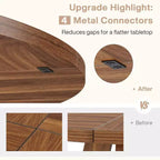 Okak Farmhouse Wood Large Round Dining Table with Cross Base,Wooden Kitchen Dinner Table for Dining Room,Breakfast Nook