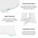 Okak Farmhouse Wood Large Round Dining Table with Cross Base,Wooden Kitchen Dinner Table for Dining Room,Breakfast Nook