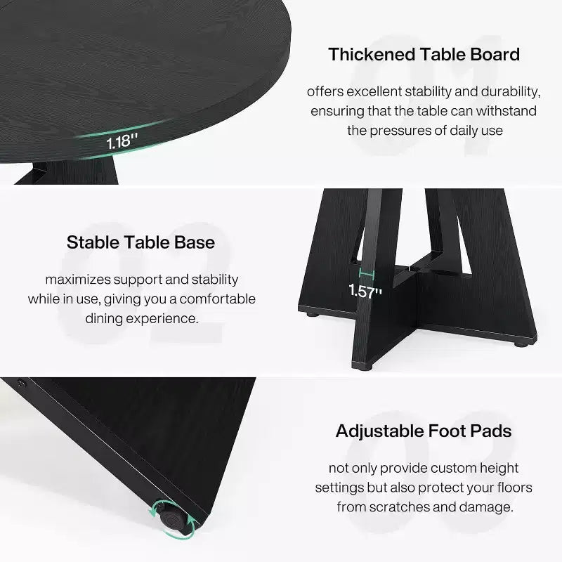 Okak Farmhouse Wood Large Round Dining Table with Cross Base,Wooden Kitchen Dinner Table for Dining Room,Breakfast Nook
