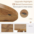 Okak Farmhouse Wood Large Round Dining Table with Cross Base,Wooden Kitchen Dinner Table for Dining Room,Breakfast Nook