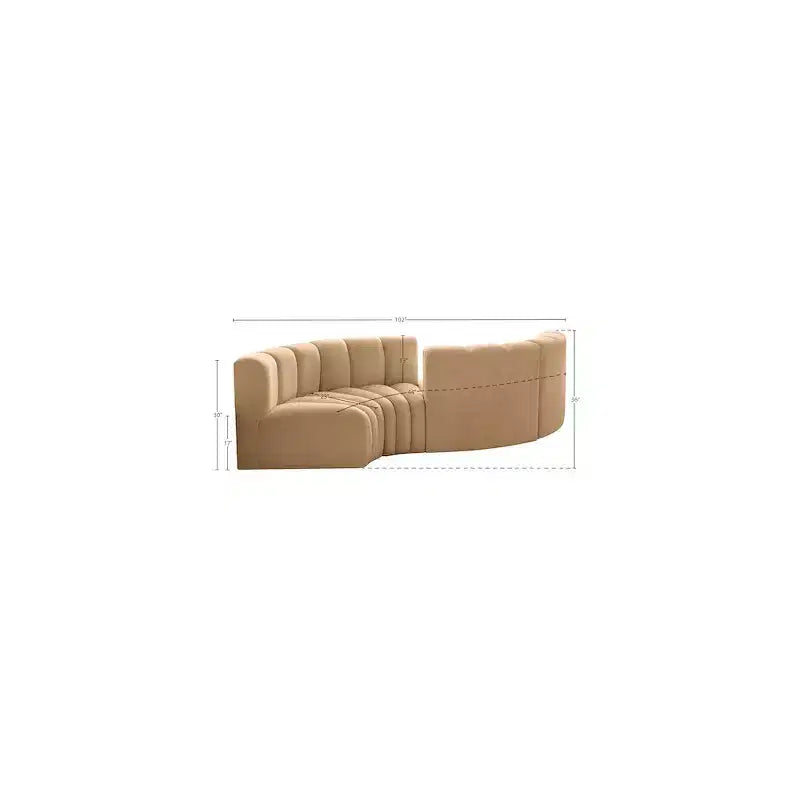 Meridian Furniture, divano modulare in velluto Arc