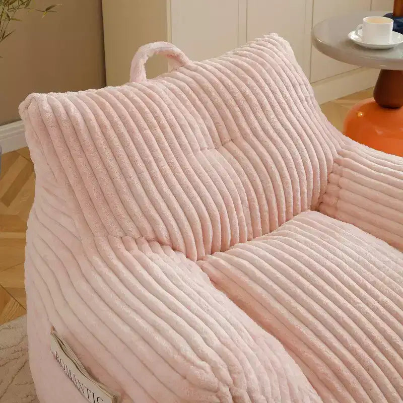 Okak Modern Plush Corduroy Floor Bean Bag Sofa Chair with Armrests & Footstool,Lazy Lounge Couch for Living Room,Bedroom