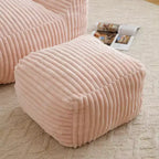 Okak Modern Plush Corduroy Floor Bean Bag Sofa Chair with Armrests & Footstool,Lazy Lounge Couch for Living Room,Bedroom