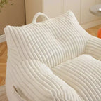 Okak Modern Plush Corduroy Floor Bean Bag Sofa Chair with Armrests & Footstool,Lazy Lounge Couch for Living Room,Bedroom