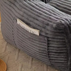 Okak Modern Plush Corduroy Floor Bean Bag Sofa Chair with Armrests & Footstool,Lazy Lounge Couch for Living Room,Bedroom