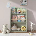 Scaffale per Libri per Bambini a 3 Livelli, Porta Libri per Bambini, Aiuta a Mantenere Organizzate Camere da Letto, Sale Giochi e Aule, Salvia