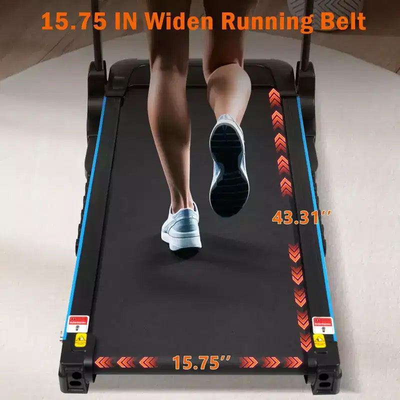 Whisen Home Folding Exercise Machine Treadmill with Cushioned Platform