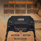Whisen Home Folding Exercise Machine Treadmill with Cushioned Platform