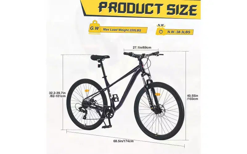 Bicicletta da montagna 27,5 pollici 8 velocità, per uomo, donna, ragazzo e ragazza, sospensione anteriore, telaio in acciaio