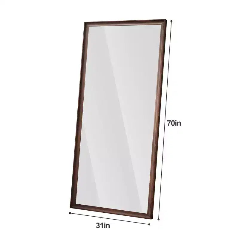Whisen Full-Length Floor Standing or Wall-Mounted Mirror with Wood Frame, 32*70