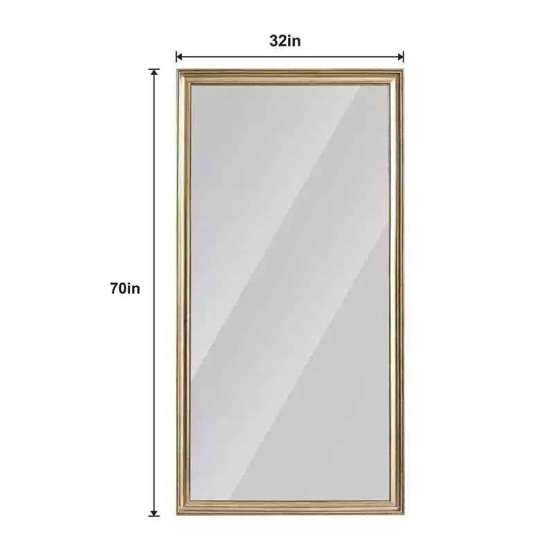 Whisen Full-Length Floor Standing or Wall-Mounted Mirror with Wood Frame, 32*70