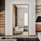 Whisen Full-Length Floor Standing or Wall-Mounted Mirror with Wood Frame, 32*70