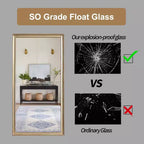 Whisen Full-Length Floor Standing or Wall-Mounted Mirror with Wood Frame, 32*70