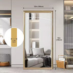 Whisen Full-Length Floor Standing or Wall-Mounted Mirror with Wood Frame, 32*70