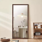 Whisen Full-Length Floor Standing or Wall-Mounted Mirror with Wood Frame, 32*70