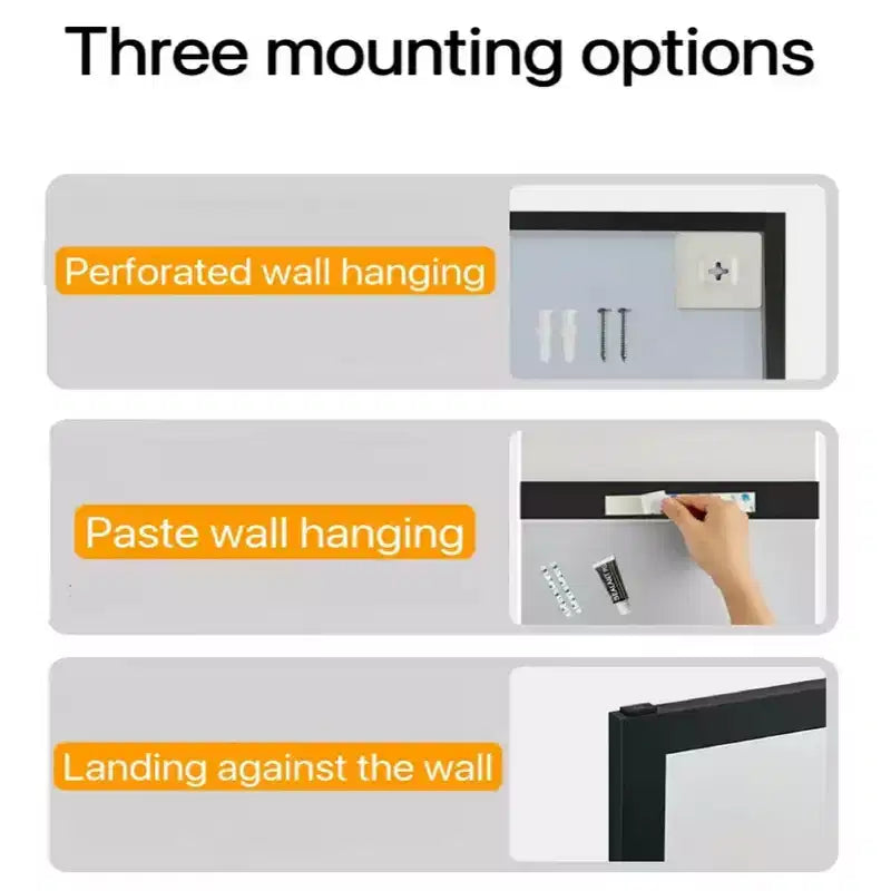 Whisen Full-Length Floor Standing or Wall-Mounted Mirror with Wood Frame, 32*70