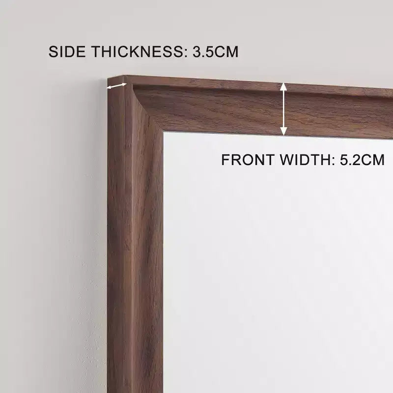 Whisen Full-Length Floor Standing or Wall-Mounted Mirror with Wood Frame, 32*70