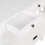 Hostack 36'' Farmhouse Wood Console Table with 4 Drawers and 1 Storage Shelf for Entryway and Living Room , Antique White