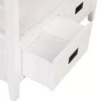 Hostack 36'' Farmhouse Wood Console Table with 4 Drawers and 1 Storage Shelf for Entryway and Living Room , Antique White