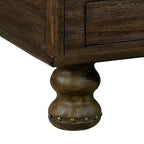 Hostack 40'' Wood Coffee Table with 4 Drawers and Rivet Decoration Legs for Living Room, Easy Assembly, Espresso