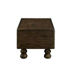 Hostack 40'' Wood Coffee Table with 4 Drawers and Rivet Decoration Legs for Living Room, Easy Assembly, Espresso