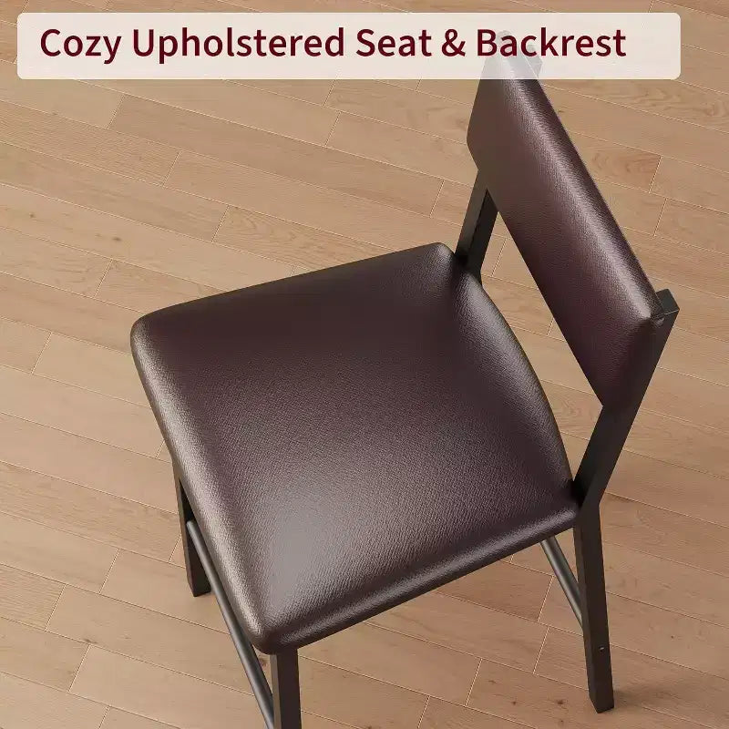 Acekool Bar Stools Set of 4, Counter Height Stools with Back, Upholstered PU Leather & Thick Metal Legs, Kitchen Island Chairs