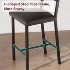 Acekool Bar Stools Set of 4, Counter Height Stools with Back, Upholstered PU Leather & Thick Metal Legs, Kitchen Island Chairs