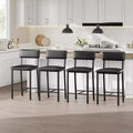 Acekool Bar Stools Set of 4, Counter Height Stools with Back, Upholstered PU Leather & Thick Metal Legs, Kitchen Island Chairs