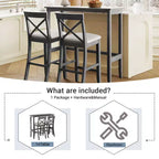 Set da pranzo 48 in legno Whisen Farmhouse con 2 sedie