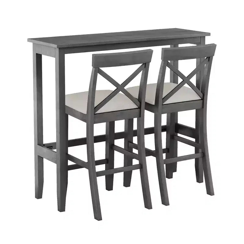 Set da pranzo 48 in legno Whisen Farmhouse con 2 sedie