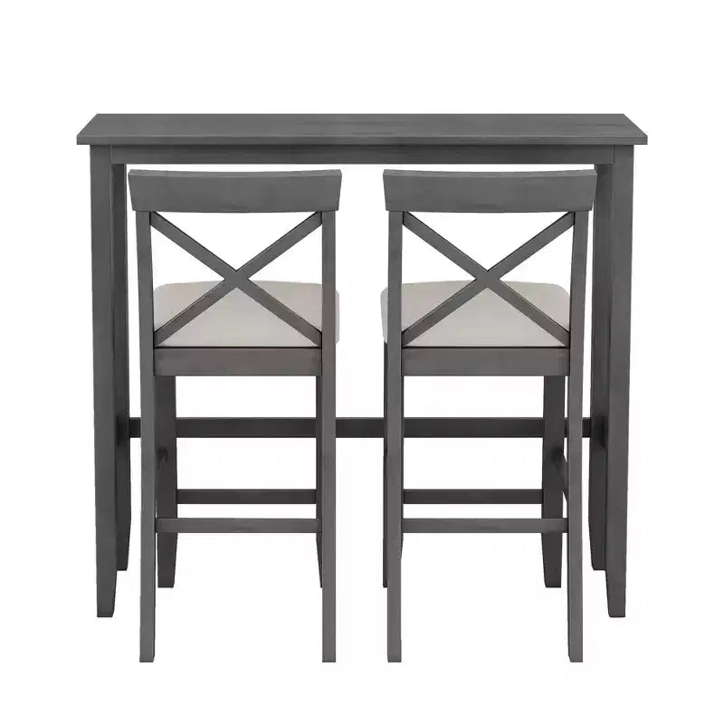 Set da pranzo 48 in legno Whisen Farmhouse con 2 sedie