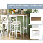 Set da pranzo 48 in legno Whisen Farmhouse con 2 sedie