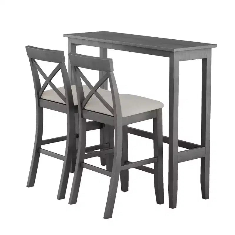 Set da pranzo 48 in legno Whisen Farmhouse con 2 sedie