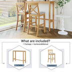 Set da pranzo 48 in legno Whisen Farmhouse con 2 sedie
