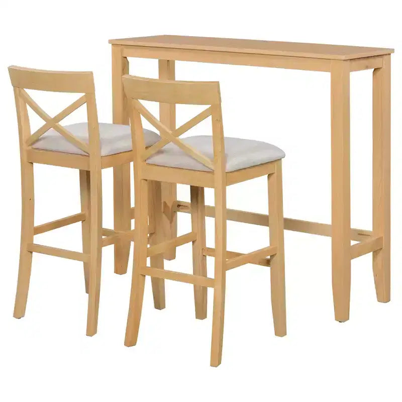 Set da pranzo 48 in legno Whisen Farmhouse con 2 sedie
