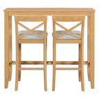 Set da pranzo 48 in legno Whisen Farmhouse con 2 sedie