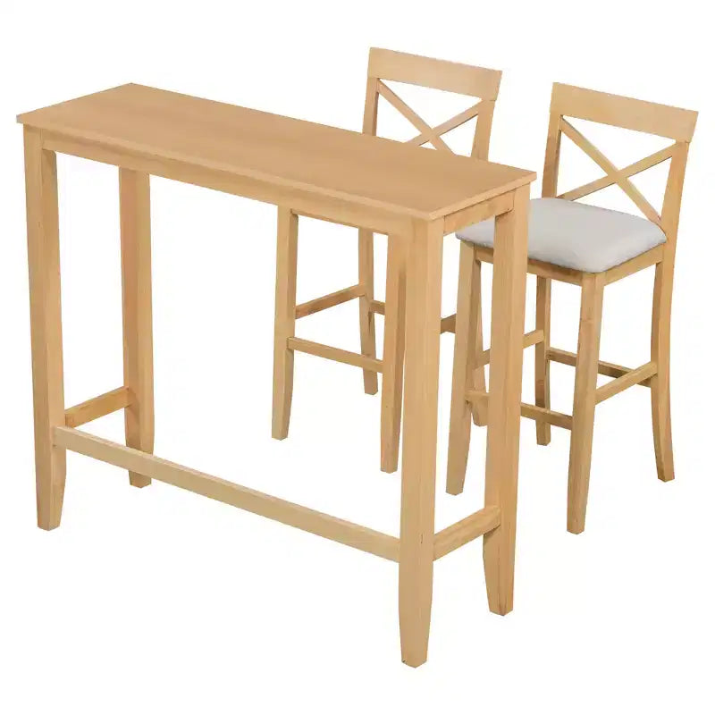 Set da pranzo 48 in legno Whisen Farmhouse con 2 sedie