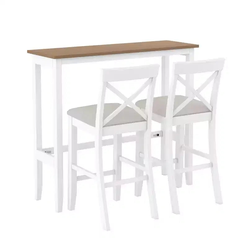 Set da pranzo 48 in legno Whisen Farmhouse con 2 sedie