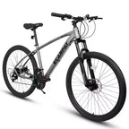NAYSAYE Bicycle 27 Inch Mountain Bike 21 Speed with Suspension Fork and Disc Brakes for Men and Women, Gray, 70*27*39.5