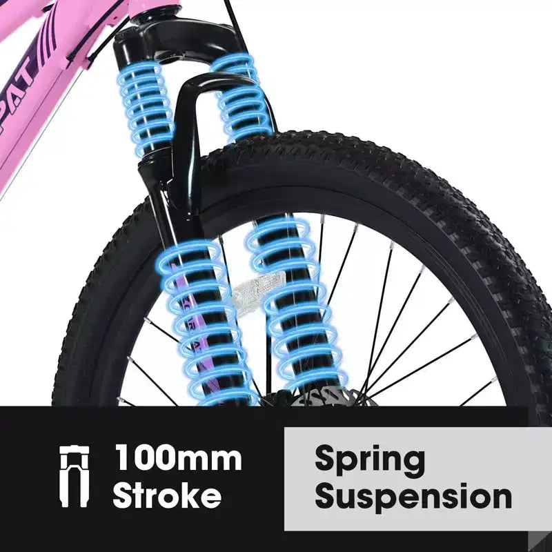 Bicicletta NAYSAYE Mountain Bike da 26 pollici con cambio a 21 velocità Freni a doppio disco per adolescenti e donne, rosa, 65*24.8*37.4