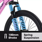 Bicicletta NAYSAYE Mountain Bike da 26 pollici con cambio a 21 velocità Freni a doppio disco per adolescenti e donne, rosa, 65*24.8*37.4