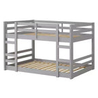 GDFStudio Michelle Twin over Twin Wooden Bunk Bed with Guardrails and Integrated Ladders