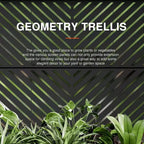 MAYEERTY Planter Box with Trellis Iron Black Parallel Line 01 Style 47x47x16in 3-Piece Set