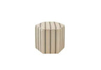 GDFStudio Ellen - Ottomana esagonale imbottita con stampa a righe in stile rustico