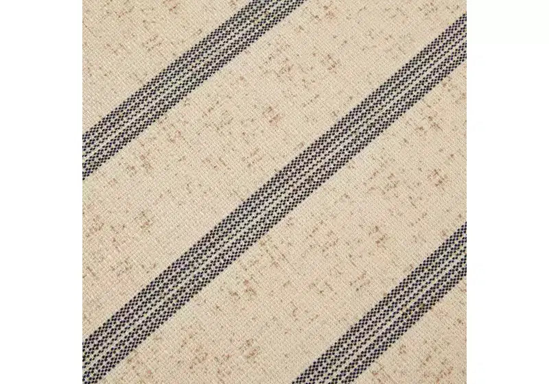 GDFStudio Ellen - Ottomana esagonale imbottita con stampa a righe in stile rustico