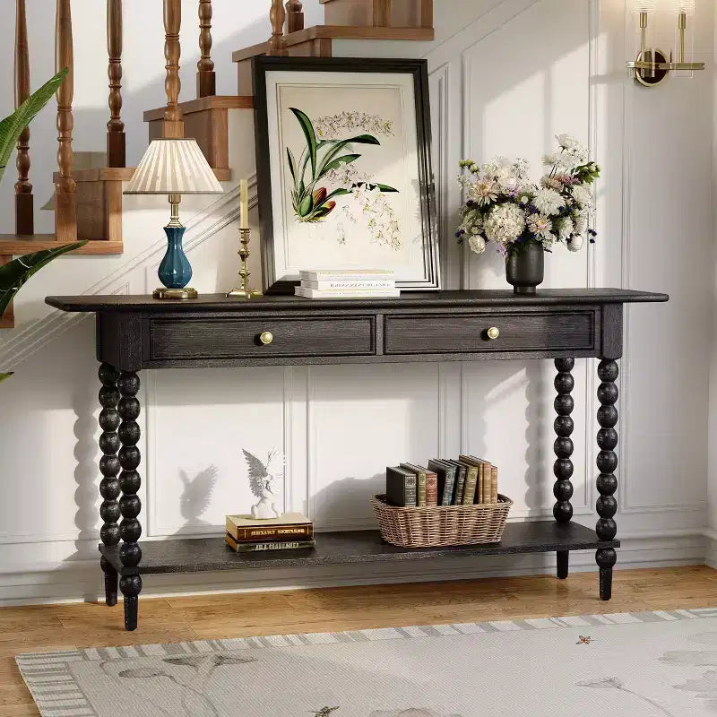 Christopher Knight Home Eleanor Consolle in legno stile rétro con 2 cassetti e ripiano