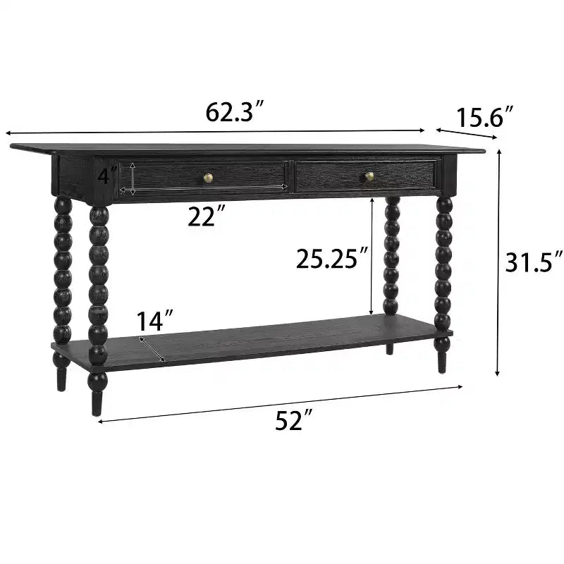 Christopher Knight Home Eleanor Consolle in legno stile rétro con 2 cassetti e ripiano