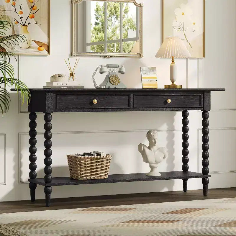 Christopher Knight Home Eleanor Retro Wood Console Table with 2 Drawers and Shelf