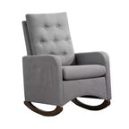 Rocking Chair Nursery, Glider Recliner Indoor with Armrests, Side Pockets, Upholstered Comfy High Back Armchair